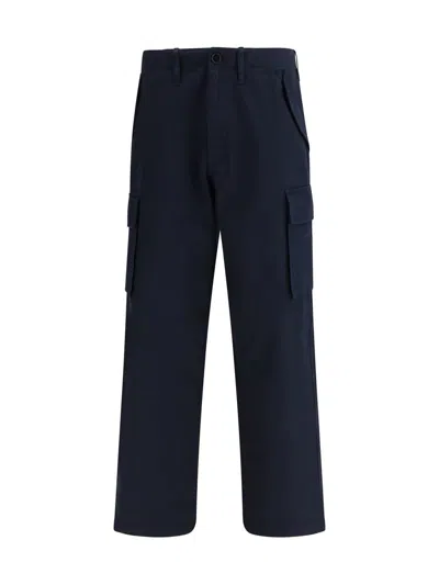 Burberry Cyrus Cargo Trousers Multiple Pocket Design In Blue