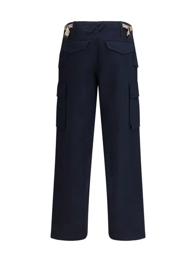 Burberry Cyrus Cargo Trousers Multiple Pocket Design In Blue