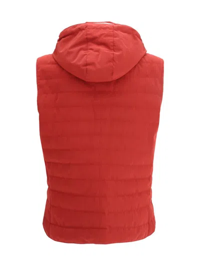 Brunello Cucinelli Multicolor Polyester Sleveless Jacket In Red
