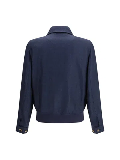 Brunello Cucinelli Hopsack Jacket In Blue