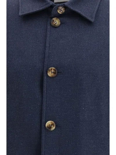 Brunello Cucinelli Hopsack Jacket In Blue