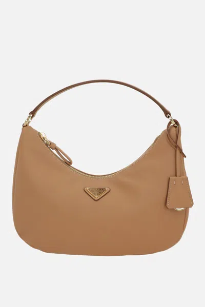 Prada Curved Handbag Gold-tone Hardware In Brown