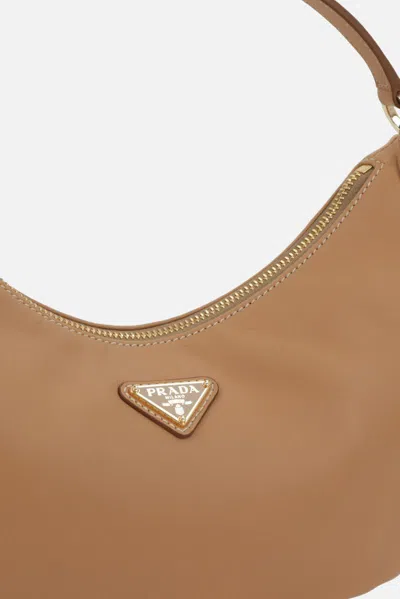 Prada Curved Handbag Gold-tone Hardware In Brown