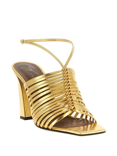 Giuseppe Zanotti Savoia Sandals Ankle Strap Open Square Toe In Brown