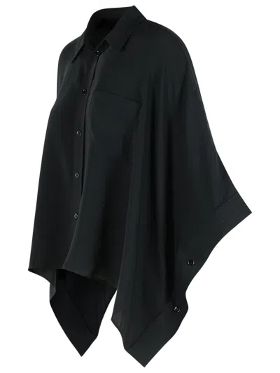 Mm6 Maison Margiela Black Polyester Cape In Black