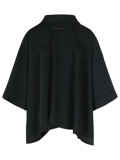 Mm6 Maison Margiela Black Polyester Cape In Black