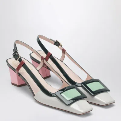 Roger Vivier Belle Vivier Multicolour Patent Leather Slingback In Multi