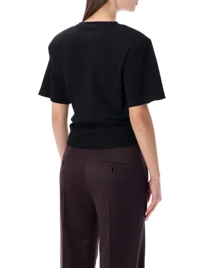 Magda Butrym Knotted Ribbed Black T-shirt