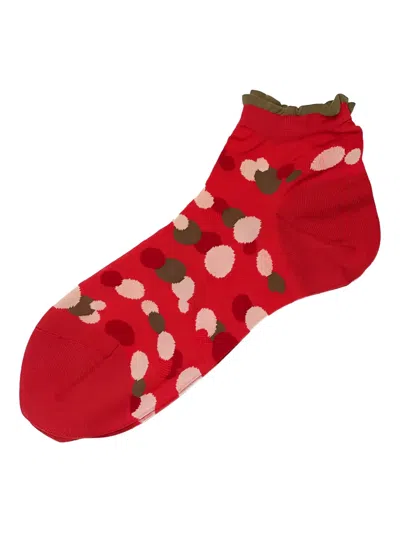 Antipast Polka-dot Short Socks In Red