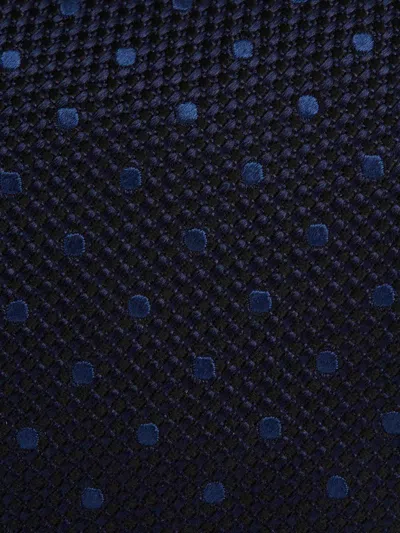 Tom Ford Tonal Microdot Silk Tie In Blue