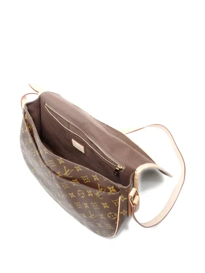 Pre-owned Louis Vuitton 2011 Mm Menilmontant Monogram Shoulder Bag In Brown