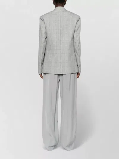 Victoria Beckham Check Wool Double-breasted Tailored Jacket Clothing In Gray