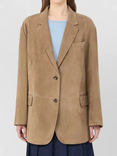 Weekend Max Mara Tailored Jacket Notch Lapel Back Vent In Brown