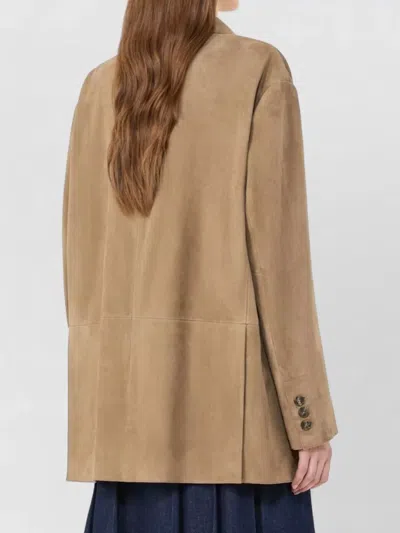 Weekend Max Mara Tailored Jacket Notch Lapel Back Vent In Brown