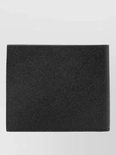 Ferragamo Gancini Textured Bi Fold Vertical Wallet In Black