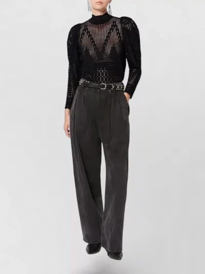 Isabel Marant Dahara Openwork Cotton Sweater Clothing In Black