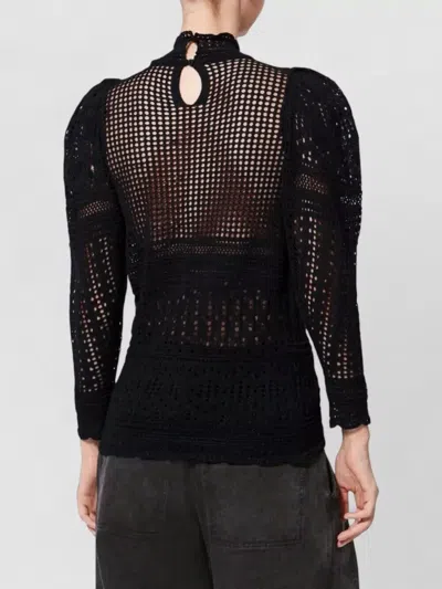Isabel Marant Dahara Openwork Cotton Sweater Clothing In Black