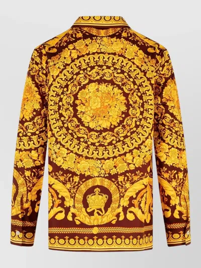Versace Women Gold Barocco Shirt, S Luxury Shirts For Women Darveys In Multi