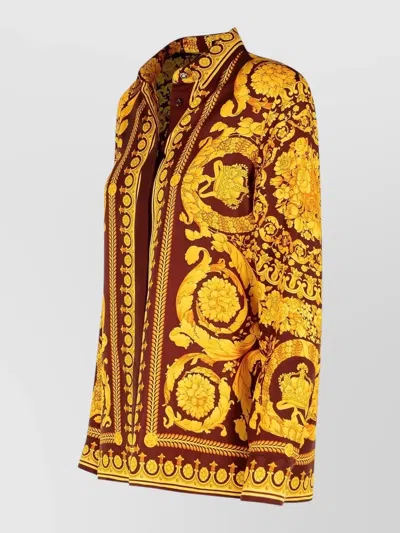 Versace Women Gold Barocco Shirt, S Luxury Shirts For Women Darveys In Multi