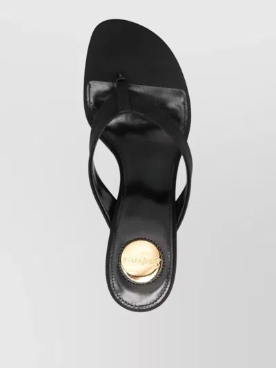 Saint Laurent Satin Thong Sandals Signature Strap Design In Black