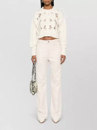 Isabel Marant High Waist Bootcut Denim Trousers Belt Loops In Multi