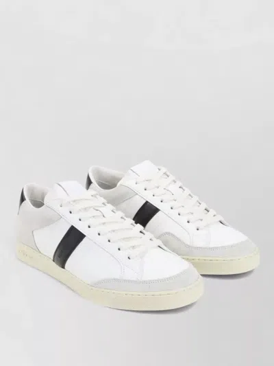 Tom Ford Panelled Suede And Grained Leather Sneakers In White