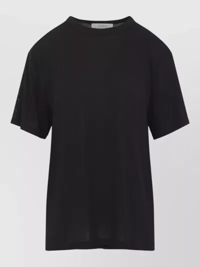 Studio Nicholson Crew Neck Short Sleeve Plain Tshirt In Black