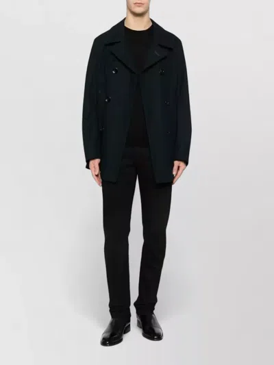 Tom Ford Selvedge Denim Straight Fit Jeans Logo Patch In Black