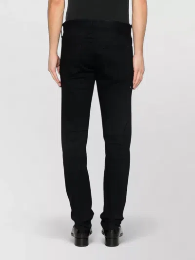 Tom Ford Selvedge Denim Straight Fit Jeans Logo Patch In Black