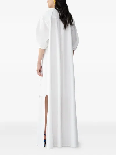 Carolina Herrera Embroidered Button-front Gown In White