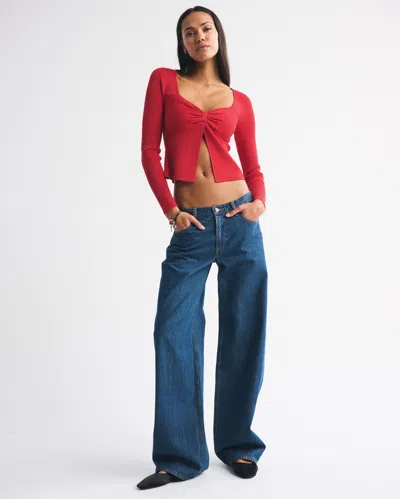 Abercrombie & Fitch Bra-free Twist Sweater In Red