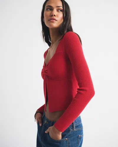 Abercrombie & Fitch Bra-free Twist Sweater In Red