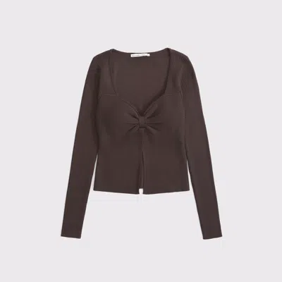 Abercrombie & Fitch Bra-free Twist Sweater In Brown