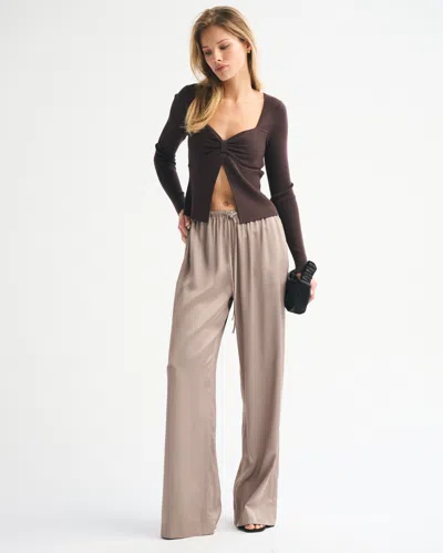 Abercrombie & Fitch Bra-free Twist Sweater In Brown