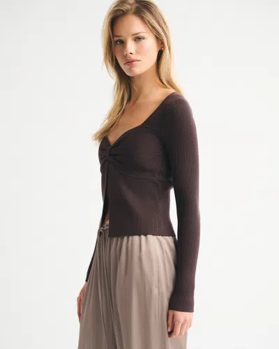 Abercrombie & Fitch Bra-free Twist Sweater In Brown