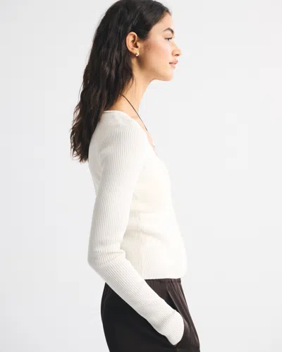 Abercrombie & Fitch Bra-free Twist Sweater In White