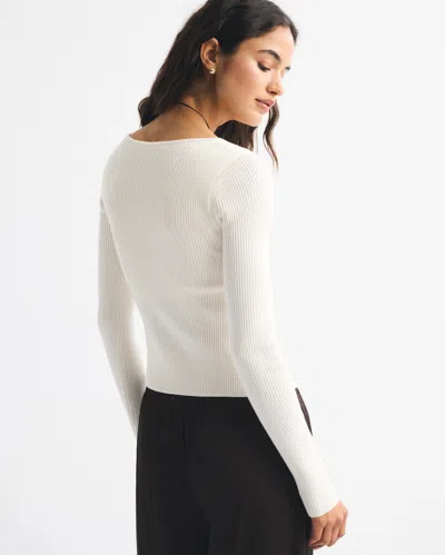 Abercrombie & Fitch Bra-free Twist Sweater In White