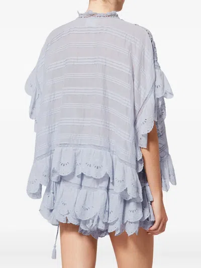 Isabel Marant Étoile Payton Lace-trimmed Embroidered Cotton Blouse In Pink