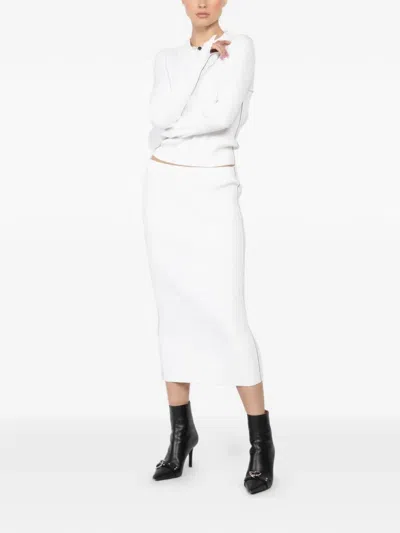 Maria Mcmanus Ribbed Midi Skirt In White