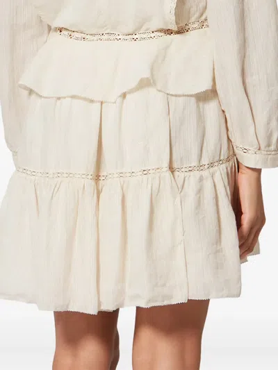 Isabel Marant Étoile Damya Lace Ruffled Mini Dress In Neutral