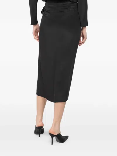 结饰开衩中长半身裙