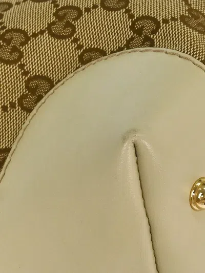 Pre-owned Gucci Heart Bit Gg Tote Bag In Neutral