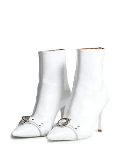 R13 Ring-detail Pointed Boots In White