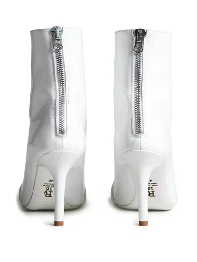 R13 Ring-detail Pointed Boots In White