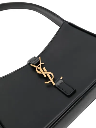 Saint Laurent Mini Le 5 À 7 Logo-detail Tote Bag In Black