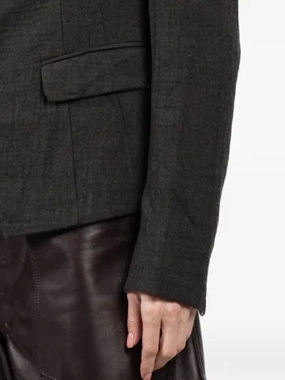 Forme D'expression Stand-collar Buttoned Jacket In Black