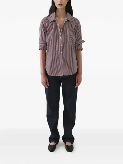 Patrick Assaraf Striped Buttoned Shirt In Pink