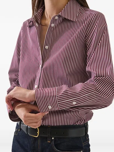 Patrick Assaraf Striped Buttoned Shirt In Pink