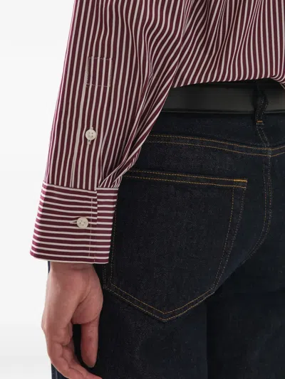 Patrick Assaraf Striped Buttoned Shirt In Pink