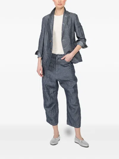 Forme D'expression Buttoned Chest-pocket Jacket In Gray